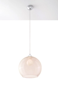Lampa wisząca różowa kula szklana 30cm Sollux Lighting SL.0249 Ball E27