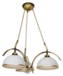 Lampa wisząca trzy mleczne klosze i patynowe dodatki Lemir O1483 PAT Flex 3xE27