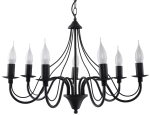 Czarny rozległy klasyczny żyrandol świecowy na łańcuchu Sollux Lighting SL.0219 Minerwa 7xE14 60cm