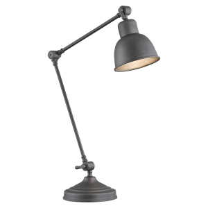 Antracytowa lampa stołowa biurkowa z przegubami Argon 3195 Eufrat E27 45cm
