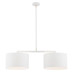 Lampa wisząca dwa materiałowe białe abażury Argon 900 Karin 2xE27 80cm