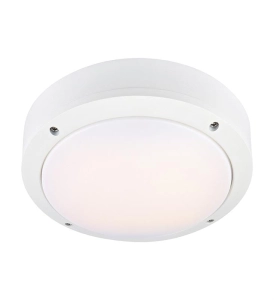 Lampa ogrodowa okrągła biała z panelem LED malowana proszkowo MarkSlojd 106536 10W Luna 10W 3000K 22cm