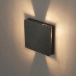 Czarna lampa zewnętrzna na elewację płaski kwadrat Elkim Lighting 804301203 Lesel LED 1W 4000K IP65 6cm