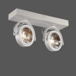 Biała lampa sufitowa z dwoma reflektorami na ES111 Elkim Lighting 412802002 Lirio