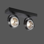 Czarna lampa sufitowa z dwoma reflektorami na ES111 Elkim Lighting 412802003 Lirio