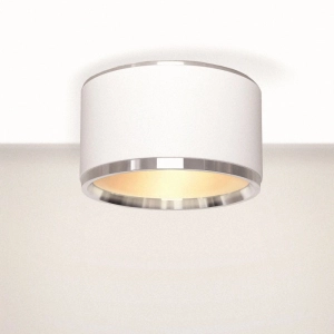 Biała okrągła lampa sufitowa z srebrnym pierścieniem Elkim Lighting 310403121 Reti LED 20W 3000K 110stopni 14cm x 9cm