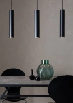 Lampa wisząca w stylu loftowym metalowe czarne tubki z punktowym światłem MarkSlojd 107882 Ruben 3xGU10 85cm