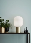 Lampa nocna złota z białym kloszem w stylu skandynawskim prosta nowoczesna forma MarkSlojd 107868 Brooklyn 44cm