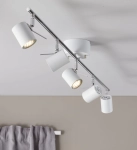 Lampa sufitowa listwa z reflektorami regulowana w kolorze chromu i bieli MarkSlojd 105487 Hyssna Led 116cm