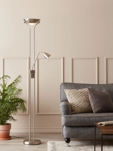 Lampa podłogowa do czytania z dwoma źródłami światła i z przełącznikiem MarkSlojd 111241 Detroit 180cm