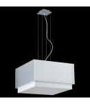 Srebrna lampa wisząca z podwójnym sześciennym abażurem Ramko 66994 Lastra 4xE27 45cm