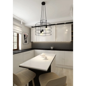 Lampa wisząca czarna metalowa obręcz Ramko 67794 Lana 3xE27 50cm