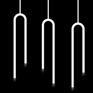 Biała lampa wisząca w kształcie odwróconej litery U Ramko 66242 Fork LED 2x1,5W 3000K