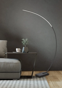 Lampa stojąca Podłogowa łuk Trio 426511832 Bangkok LED 18W 3000K ściemniacz 180cm czarny