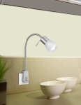 Lampa ścienna kinkiet do gniazdka giętki z włącznikiem Trio 891010107 Levisto E14 nikiel