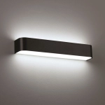 Czarny prostokątny zaoblony kinkiet z światłem góra - dół Elkim Lighting 614902103 Norip LED 2x6W 3000K 45cm