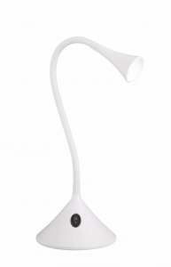 Lampa biurkowa nowoczesna na giętkim ramieniu stożkowa podstawa biała regulowana RL R52391101 Viper LED 3W 3000K