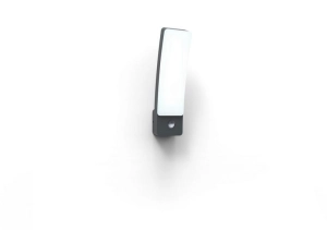 Zewnętrzna lampa ścienna kinkiet ogrodowy na elewację Lutec 5288903118 Kira LED 18W 4000K IP54 Czujnik ruchu zmierzchu szary