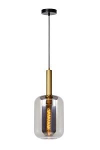 Lampa wisząca z dymnym kloszem i złotym dodatkiem Lucide 45494/01/65 Joanet E27 22cm