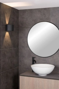 Czarny kinkiet walec łazienkowy z obustronnym światłem Lucide 69201/06/30 Axi LED 2x3,5W 2700K IP54