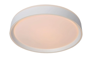 Biały okrągły płaski ściemnialny plafon sufitowy Lucide 79182/18/31 Nuria LED 18W 2700K 30cm