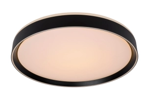 Czarny okrągły płaski plafon ściemniany 3-stopniowo Lucide 79182/36/30 Nuria LED 36W 2700K 50cm