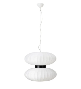 Lampa wisząca do salonu w orientalnym stylu biała tkanina rozpraszająca światło MarkSlojd 108113 Daburu 1xE27 55cm
