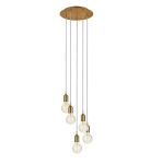 Długa lampa wisząca w stylu industrialnym metal brązowy regulowana wysokość okrągła podsufitka MarkSlojd 108100 Bronx 5xE27 166cm x 32cm