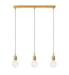 Lampa wisząca nad wyspę złota listwa 3 metalowe oprawki MarkSlojd 108097 Bronx 3xE27 160cm x 68cm