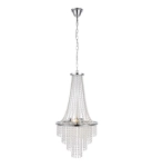 Nowoczesna lampa wisząca w stylu glamour przezroczyste szklane kryształki i chromowana obręcz MarkSlojd 108125 Allington 3xE14 38cm