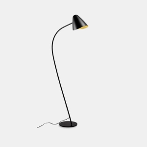Czarna łukowa lampa podłogowa z kloszem Leds C4 25-7582-05-05 Organic E27 135cm