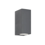 Antracytowa zewnętrzna lampa ścienna kinkiet sześcienny elewacyjny światło góra - dół Ideal Lux 115337 Up 2xG9 IP44