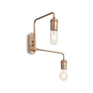 Mosiężna lampa ścienna regulowany kinkiet z dwoma ramionami i przełącznikiem Ideal Lux 160245 Triumph 2xE27