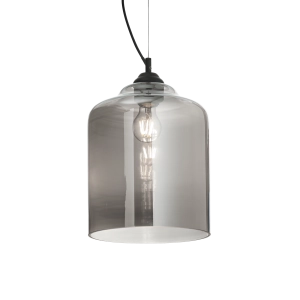 Pojedyncza szklana lampa wisząca z dymnym kloszem Ideal Lux 112312 Bistro E27 24cm x 249cm