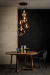 Lampa wisząca nad stół dymne klosze i czarna okrągła rozeta Lucide 34438/05/65 Julius 5xE27 50cm x 160cm