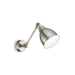 Metalowa lampa ścienna kinkiet niklowy z przegubami Ideal Lux 016399 Newton E27