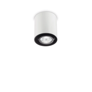 Biało czarna lampa sufitowa walec punktowa spot regulowana Ideal Lux 140841 Mood GU10 9cm x 9cm