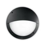 Czarna okrągła zewnętrzna lampa ścienna z żywicy antykorozyjnej Ideal Lux 096698 Lucia-2 E27 IP66 30cm x 9cm