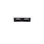 Czarna prostokątna lampa podtynkowa z białą ramką Ideal Lux 206196 Lika LED 6W 480LM 3000K CRI90 29stopni 7,4cm x 4,5cm x 4,8cm