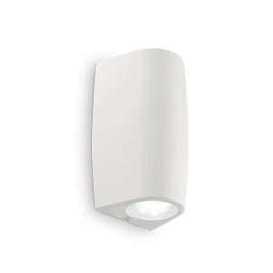 Biała zewnętrzna lampa ścienna z antykorozyjnej żywicy Ideal Lux 147765 Keope GU10 IP55