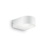 Biała zewnętrzna lampa ścienna dyskretny kinkiet elewacyjny Ideal Lux 018522 Iko E27 IP54