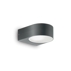 Antracytowa zewnętrzna lampa ścienna dyskretny kinkiet elewacyjny Ideal Lux 018515 Iko E27 IP54