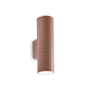 Kawowa zewnętrzna lampa ścienna kinkiet elewacyjny walec światło góra - dół Ideal Lux 163635 Gun 2xGU10 IP44