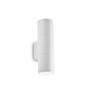 Biała zewnętrzna lampa ścienna kinkiet elewacyjny walec światło góra - dół Ideal Lux 100388 Gun 2xGU10 IP44