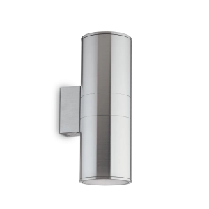Aluminiowa zewnętrzna lampa ścienna kinkiet walec na elewację światło góra - dół Ideal Lux 033020 Gun 2xE27 IP54
