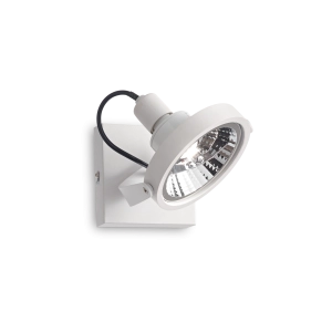 Biały regulowany reflektor Ideal Lux 200194 Glim ES111 z żarówką