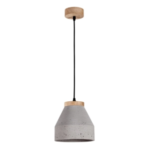 Lampa wisząca betonowy abażur z drewnianym mocowaniem Britop 1939174 Tristan 1xE27