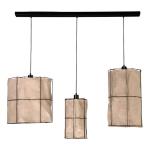 Lampa wisząca trzy abażury z lnianej tkaniny różne wielkości Britop 184119304 Marinero 3xE27