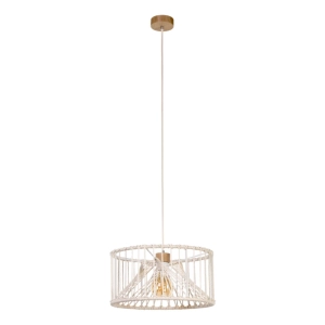 Lampa wisząca abażur pleciony z bawełnianego sznurka kremowa boho Britop 184517174 Reve 1xE27 40cm