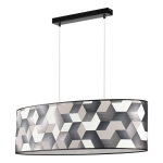 Lampa wisząca owalny abażur z tkaniny na czarnej listwie Britop 17480204 Espacio 2xE27
